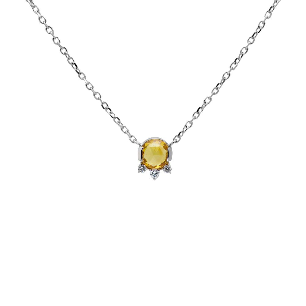 Yellow Sapphire Diamond Necklace