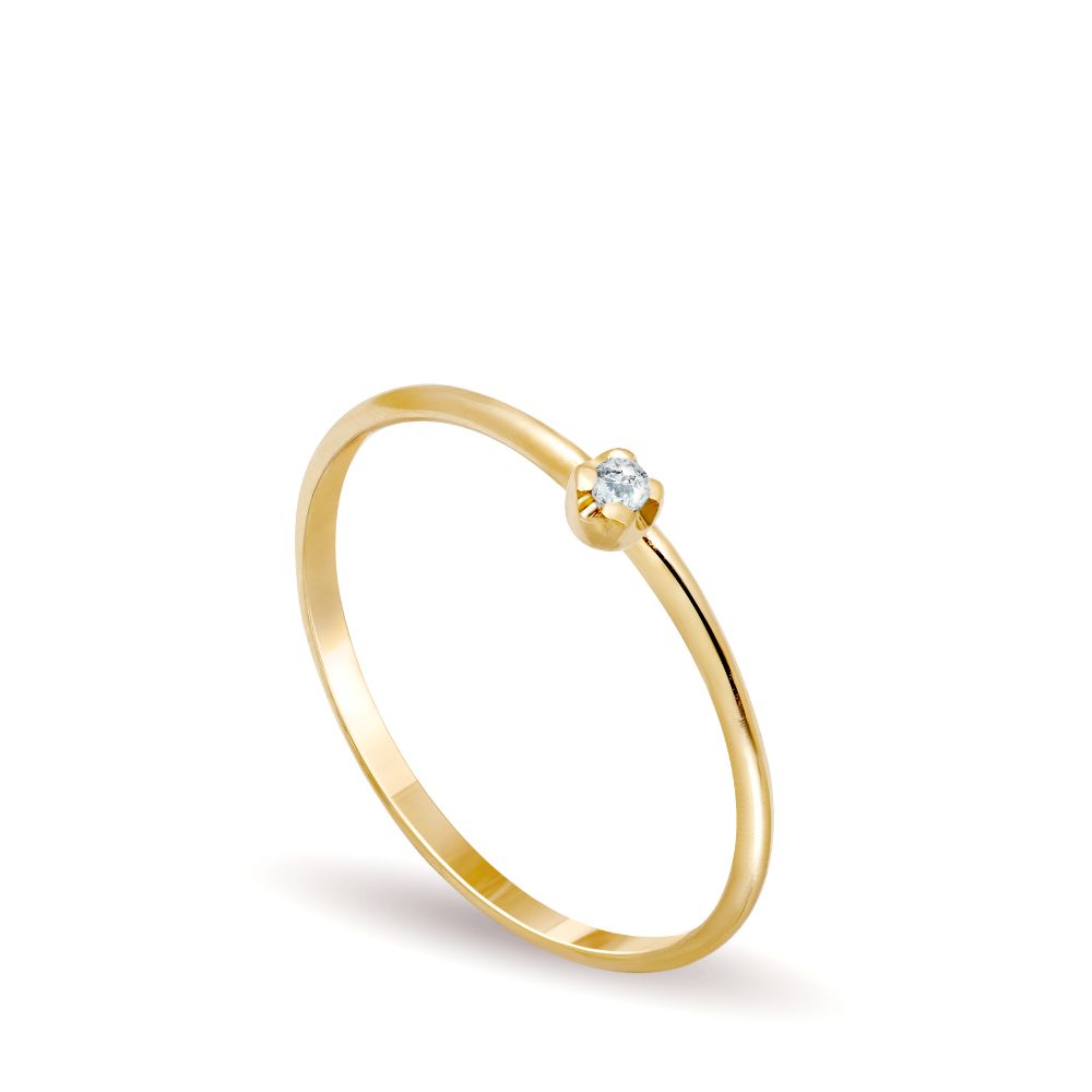 14K Gold Solitaire Diamond Ring Kyklos Jewelry