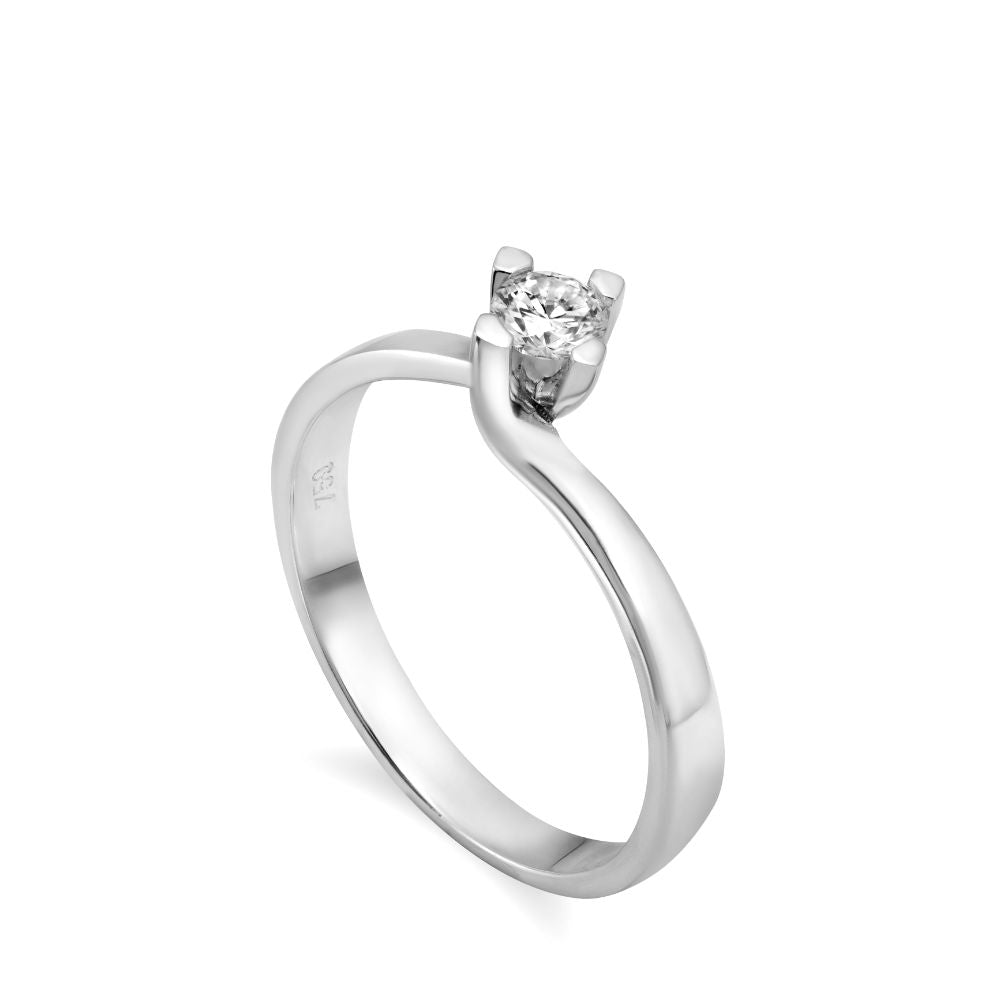 Engagement Diamond Ring 18K White Gold 0.21ct