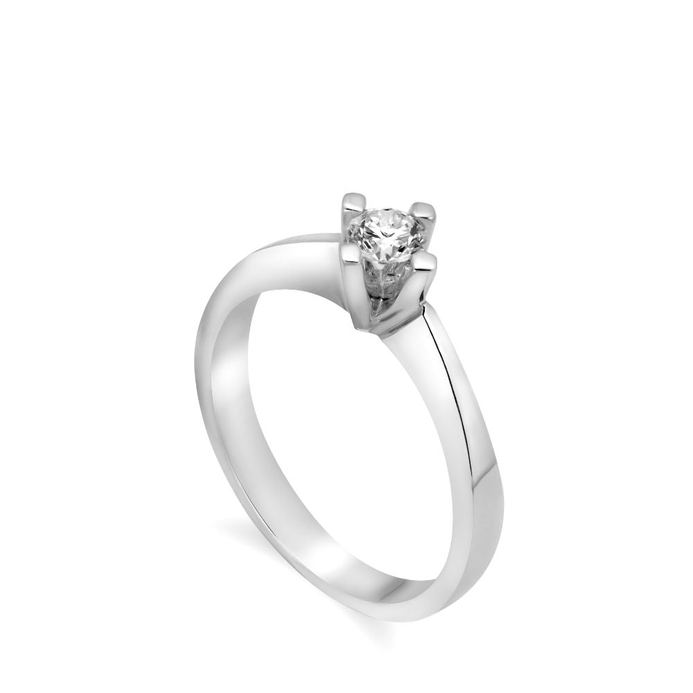 Diamond Engagement Ring 18K White Gold 0.23ct