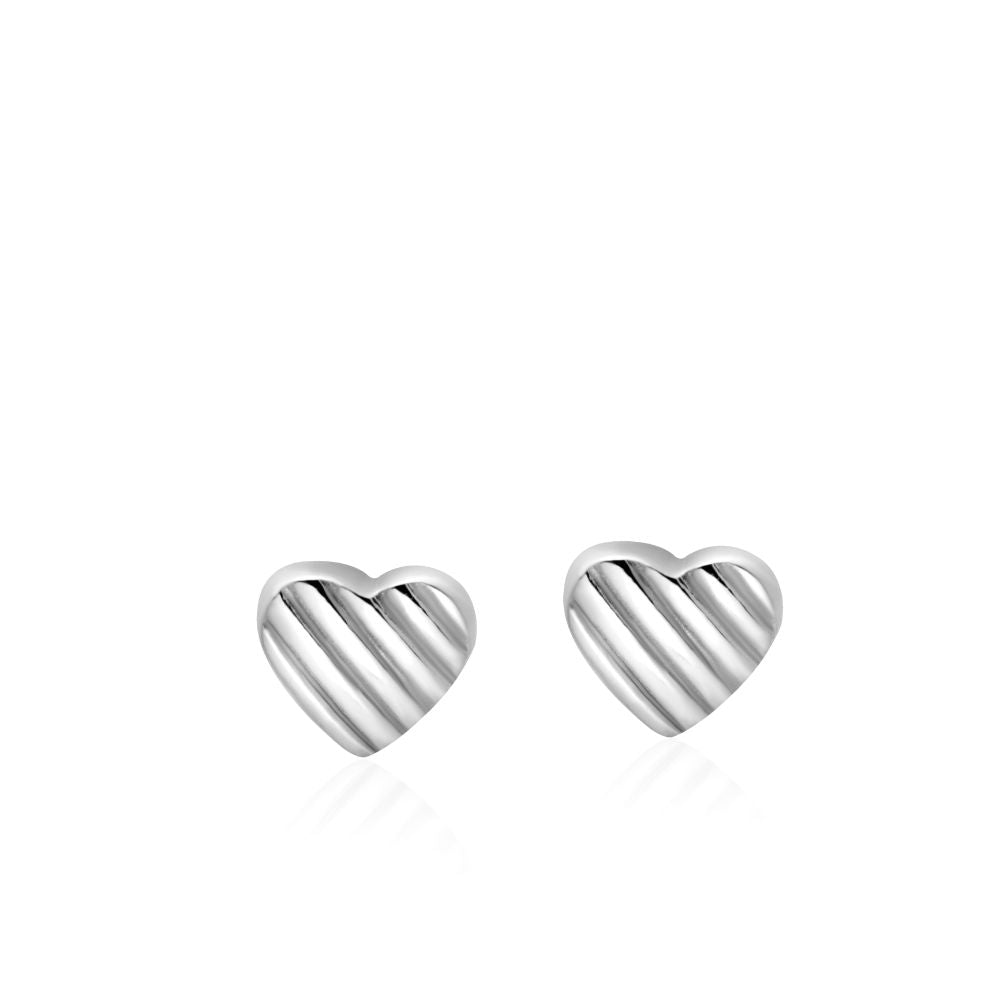 Small Heart Stud Earrings 14K Gold-20065