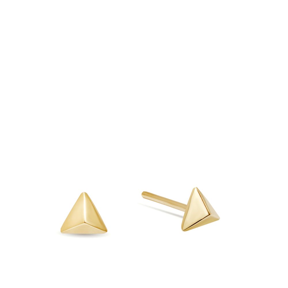 Σκουλαρίκια Καρφωτά Πυραμίδα Χρυσά