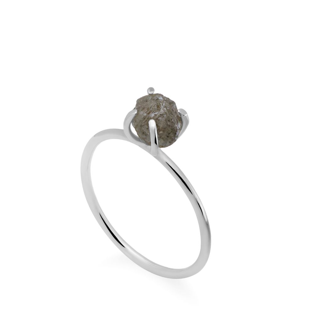 Δαχτυλίδι Ακατέργαστο Γκρι Διαμάντι-18367