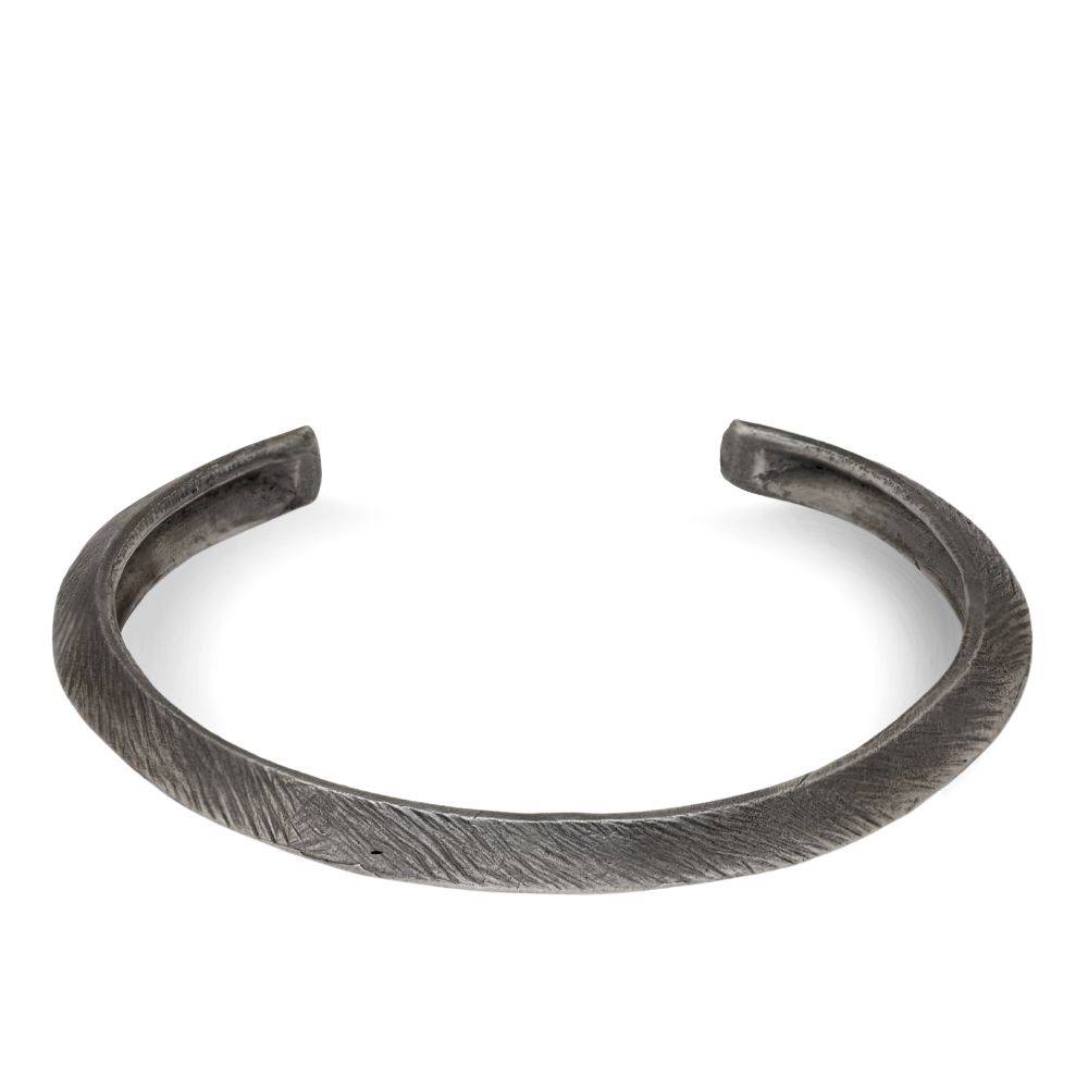 Triangle Cuff Bracelet Oxidized Silver for Men