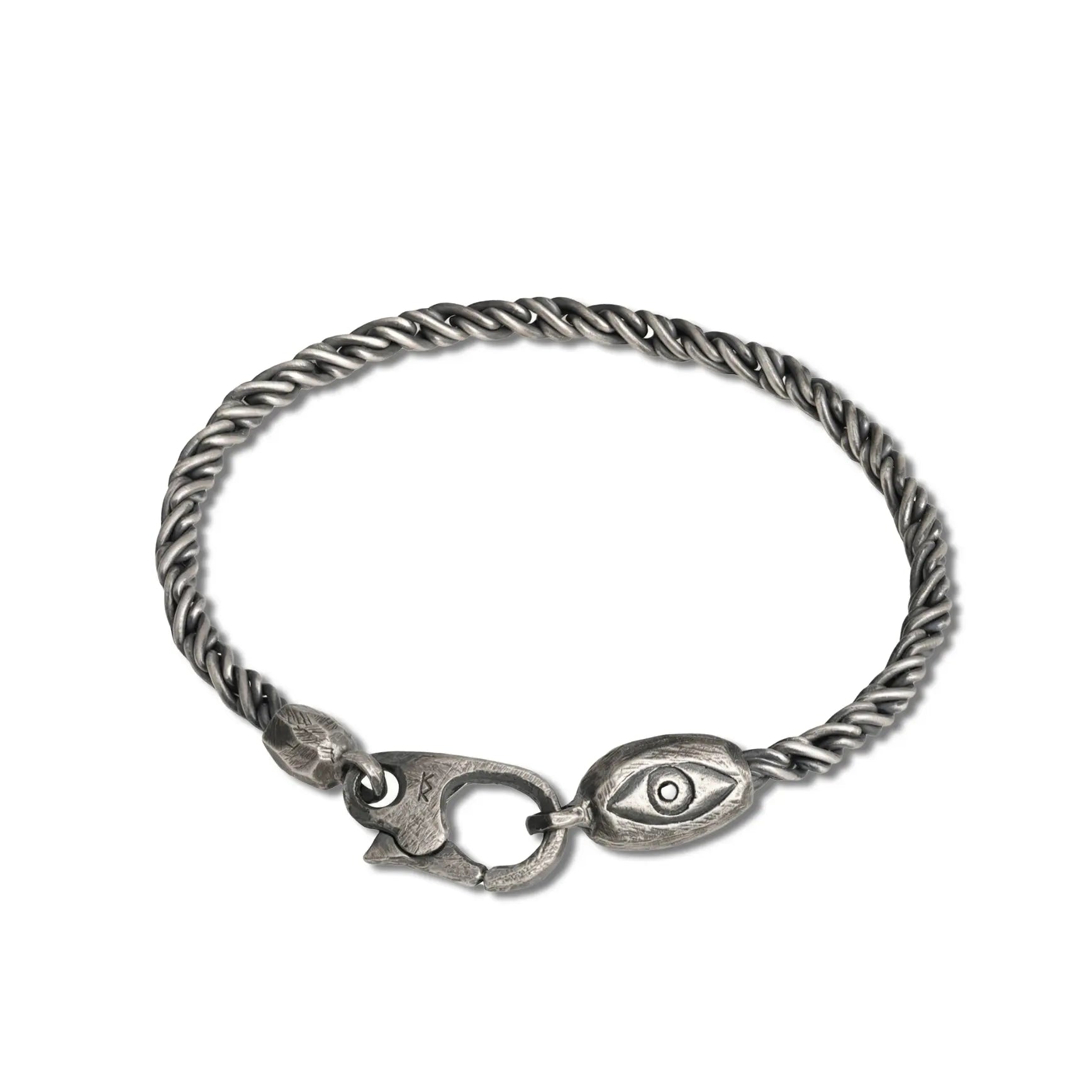 Oxidized Silver Evil Eye Bracelet